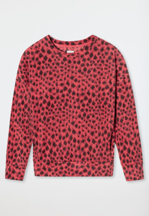 T-shirt à manches longues polaire durable imprimé animal rouge clair - Mix+Relax Lounge