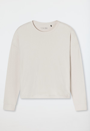 Shirt langarm Interlock Organic Cotton sand - Mix+Relax
