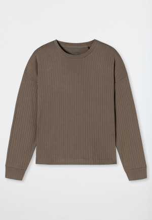 Shirt langarm Interlock Organic Cotton taupe - Mix+Relax