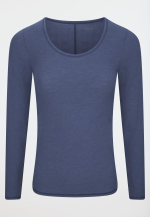 Maglietta manica lunga blu denim - Personal Fit
