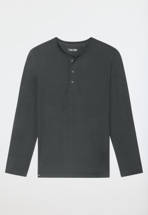 T-shirts à manches longues patte de boutonnage vert foncé - Mix+Relax