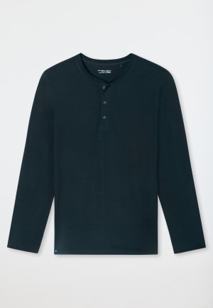 Shirt long-sleeve button placket midnight blue - Mix+Relax