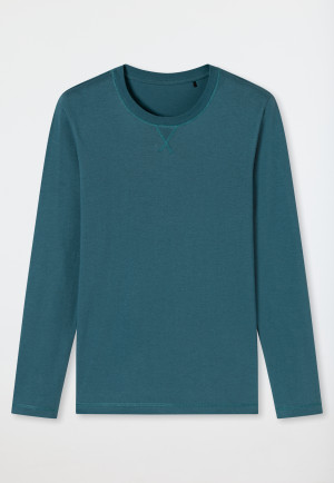 Maglia a maniche lunghe in cotone biologico, verde petrolio - Mix+Relax