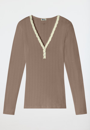 Shirt langarm taupe - Revival Agathe