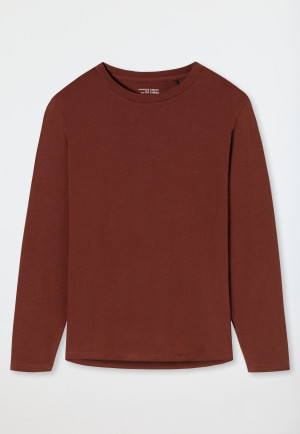 Maglia a maniche lunghe, color terracotta - Mix+Relax