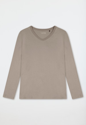 Shirt long-sleeve v-neck clay red - Mix+Relax