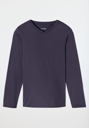 T-shirts à manches longues encolure en V graphite - Mix+Relax