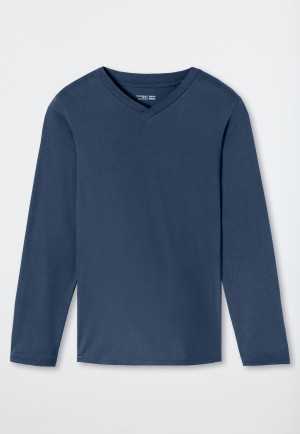 Shirt lange mouwen V-hals royal - Mix+ Relax