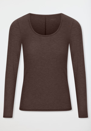 Shirt langarm deep brown - Personal Fit