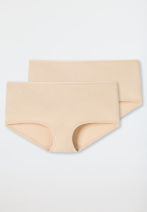Boyshorts 2-pack organic cotton sand - 95/5