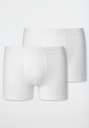 Shorts  2er-Pack Organic Cotton Webgummibund weiß - 95/5