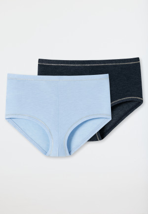 Confezione da 2 pantaloncini in viscosa, blu scuro/blu aria - Personal Fit