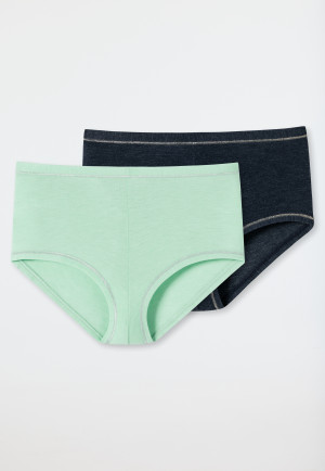 Short 2-pack viscose donkerblauw/mint - Personal Fit