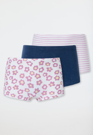 3-pack shorts flowers stripes multi-colored - 95/5