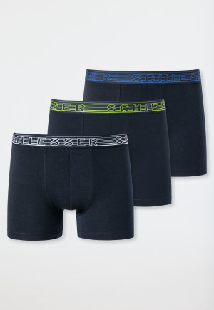 Boxer briefs 3-pack organic cotton stripes dark blue - 95/5