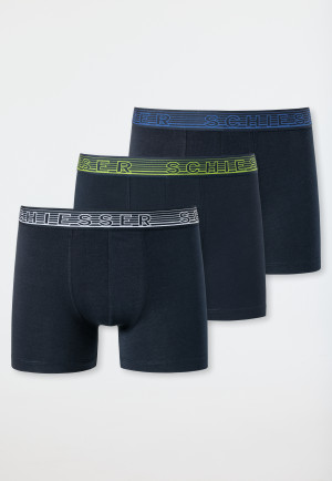 Shorts 3er-Pack Organic Cotton Ringel dunkelblau - 95/5