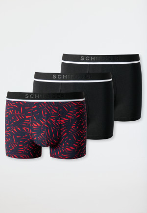 Shorts 3er-Pack Organic Cotton schwarz gemustert mehrfarbig - 95/5