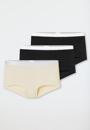 Lot de 3 shorts Organic Cotton noir / off-white - 95/5