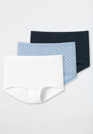 Shorts 3er-Pack Organic Cotton Softbund Punkte dunkelblau/ weiß/ air - 95/5