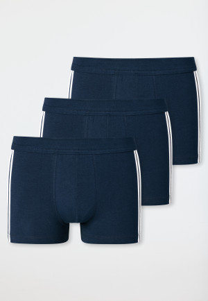 Pantaloncini di cotone biologico, confezione da 3 righe blu scuro - 95/5