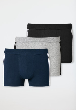 Shorts 3er-Pack Organic Cotton Streifen mehrfarbig - 95/5