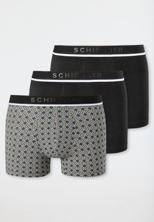 Lot de 3 boxers en coton bio uni motif multicolore - 95/5