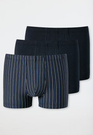 Shorts 3er-Pack Organic Cotton uni/geringelt mehrfarbig - 95/5