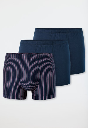 Shorts 3er-Pack Organic Cotton uni/gestreift mehrfarbig - 95/5