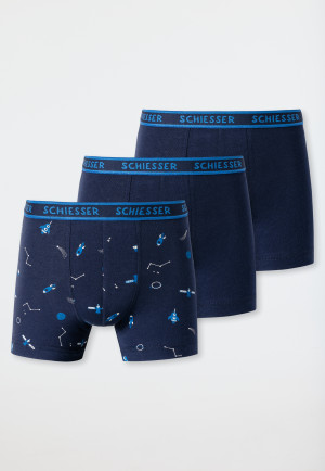 The Pyjama Party Boys Kids Childrens Trunks Boxer Shorts Cotton 3 Pk Elasticated Waist Underwear 