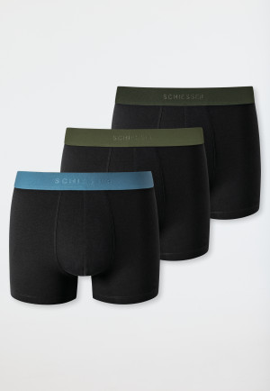 Boxer briefs 3-pack organic cotton woven elastic waistband multicolored - 95/5