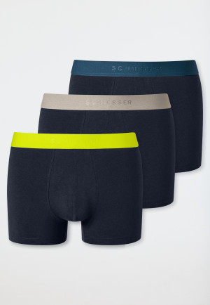 Lot de 3 shorts en coton biologique Bande élastique multicolore - 95/5
