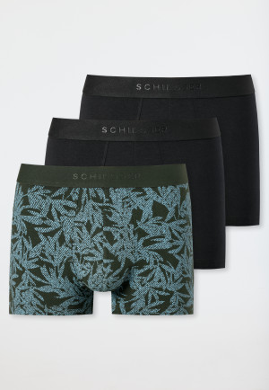 Shorts 3er-Pack Organic Cotton Webgummibund uni/gemustert mehrfarbig - 95/5
