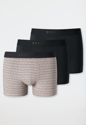Lot de 3 shorts en coton biologique Bande élastique unie/imprimée multicolore - 95/5