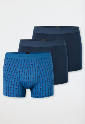 Shorts 3er-Pack Organic Cotton Webgummibund uni/gemustert mehrfarbig - 95/5