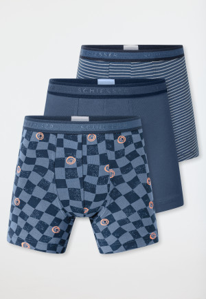 Lot de 3 shorts rayures carreaux smiley multicolores - 95/5