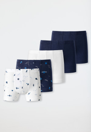 Shorts 5er-Pack Organic Cotton Softbund Raumschiff mehrfarbig - 95/5