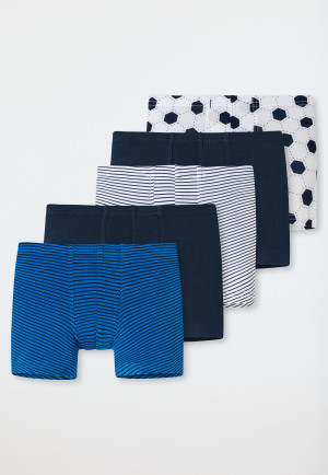 Boxer briefs pack of 5, organic cotton soft waistband stripes soccer ball multi-colored - 95/5