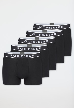 Shorts 5er-Pack Organic Cotton Webgummibund schwarz - 95/5