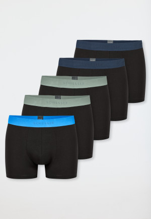 Shorts 5er-Pack Organic Cotton Webgummibund schwarz - 95/5