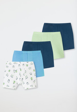 Short 5-pack streepjes kikkers multicolor - 95/5