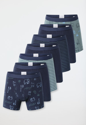 Short 7 pezzi a righe animali safari multicolore - 95/5