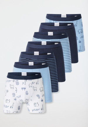 Short 7 pezzi a righe animali safari multicolore - 95/5