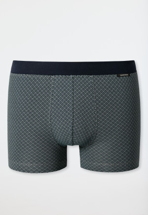 Short fijne interlock patroon jade/donkerblauw - Fine Interlock
