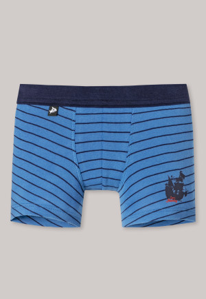 Shorts Feinripp Organic Cotton Softbund Ringel Piratenschiff blau - Capt´n Sharky