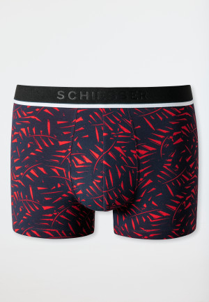 Shorts Microfaser Blätter dunkelblau/rot - Fashion Daywear
