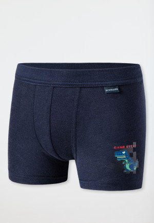Shorts modal soft waistband flat border Dino Pixel dark blue - Boys World