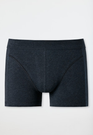 Pantaloncini in cotone biologico con piping, blu screziato - Comfort Fit
