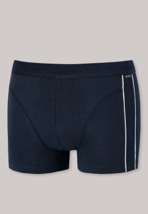 Pantaloncini con pistagna in cotone biologico, blu scuro/bianco - Comfort Fit