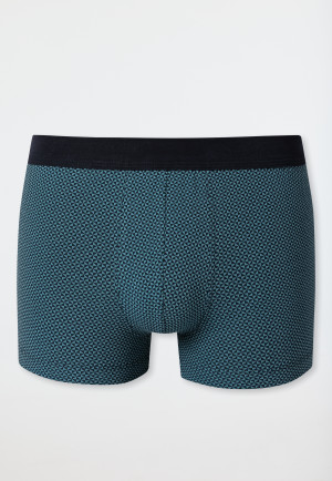 Pantaloncini in cotone organico elasticizzato fantasia blu-grigio - 95/5