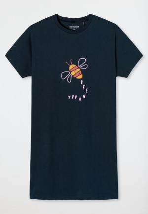 Sleep shirt short-sleeved organic cotton bee anthracite - Happy Summer